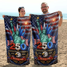 Load image into Gallery viewer, Personalized Microfiber Beach Towel USA Eagle Custom Name Gift