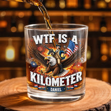 Load image into Gallery viewer, Personalized Whiskey Glass Custom Name Patriotic Eagle Gift for Dad