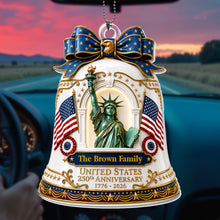 Load image into Gallery viewer, Personalized Acrylic Car Ornament USA Flag Gift for Family