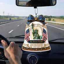 Load image into Gallery viewer, Personalized Acrylic Car Ornament USA Flag Gift for Family