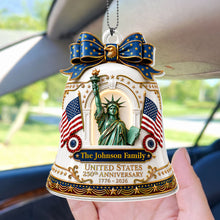 Load image into Gallery viewer, Personalized Acrylic Car Ornament USA Flag Gift for Family