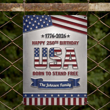 Load image into Gallery viewer, Personalized Metal Sign Custom Family Name USA Flag Gift