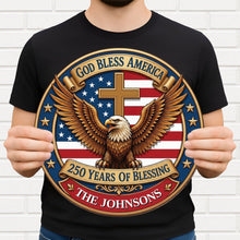 Load image into Gallery viewer, Personalized Eagle Cross Wood Sign Custom Family Name Decor
