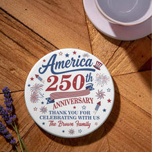 Load image into Gallery viewer, Personalized Ceramic Coaster Custom Name Fireworks Gift for Family