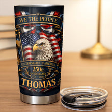 Load image into Gallery viewer, Personalized 20oz Stainless Steel Tumbler American Flag Gift for Dad