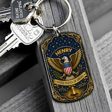 Load image into Gallery viewer, Personalized Stainless Steel Keychain Custom Name Gift for Dad