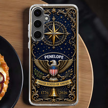 Load image into Gallery viewer, Personalized Clear Phone Case US Eagle Design Custom Name Gift for Dad