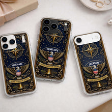 Load image into Gallery viewer, Personalized Clear Phone Case US Eagle Design Custom Name Gift for Dad