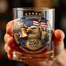 Load image into Gallery viewer, Personalized Custom Whiskey Glass Unique Gift for Dad 4th of July
