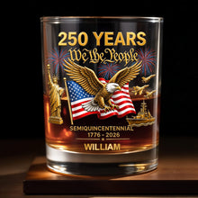 Load image into Gallery viewer, Personalized Custom Whiskey Glass with Eagle USA Flag Gift for Dad