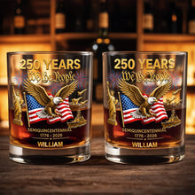 Load image into Gallery viewer, Personalized Custom Whiskey Glass with Eagle USA Flag Gift for Dad