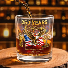 Load image into Gallery viewer, Personalized Custom Whiskey Glass with Eagle USA Flag Gift for Dad