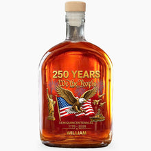Load image into Gallery viewer, Personalized Whiskey Bottle with Eagle & USA Flag Gift for Dad
