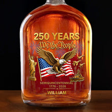 Load image into Gallery viewer, Personalized Whiskey Bottle with Eagle & USA Flag Gift for Dad