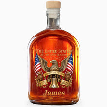 Load image into Gallery viewer, Personalized Whiskey Bottle Custom Name Gift for Dad 4th of July