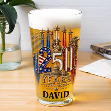 Load image into Gallery viewer, Personalized Beer Glass Custom Name Independence Day Gift