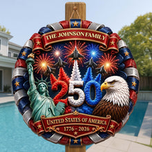 Load image into Gallery viewer, Personalized USA Statue of Liberty Wood Sign Custom Family Gift