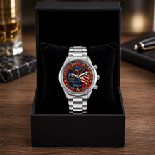 Load image into Gallery viewer, Personalized Men's Watch Custom Name Eagle Flag Gift for Dad