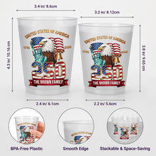 Load image into Gallery viewer, Personalized Frosted Cups Custom Family Name USA Eagle Gift