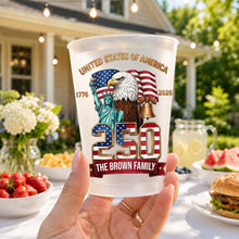 Load image into Gallery viewer, Personalized Frosted Cups Custom Family Name USA Eagle Gift