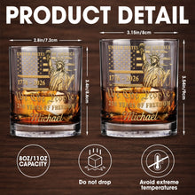 Load image into Gallery viewer, Personalized Custom Whiskey Glass American Flag Gift for Dad