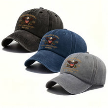 Load image into Gallery viewer, Personalized Washed Denim Cap Custom Name USA Flag Gift for Dad