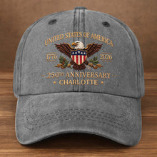 Load image into Gallery viewer, Personalized Washed Denim Cap Custom Name USA Flag Gift for Dad