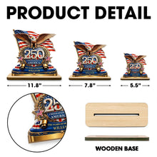 Load image into Gallery viewer, Personalized 2-Layer Wood Plaque American Flag Bald Eagle Gift for Dad