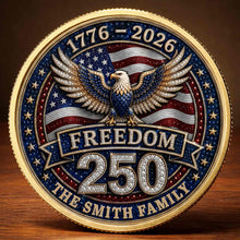 Load image into Gallery viewer, Personalized American Flag Commemorative Coin Gift for Dad