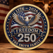 Load image into Gallery viewer, Personalized American Flag Commemorative Coin Gift for Dad