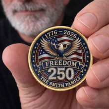 Load image into Gallery viewer, Personalized American Flag Commemorative Coin Gift for Dad