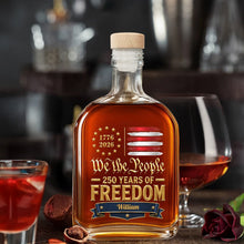 Load image into Gallery viewer, Personalized Whiskey Bottle Custom Name American Flag Gift for Dad