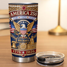 Load image into Gallery viewer, Personalized Stainless Steel Tumbler 4th of July Gift for Dad