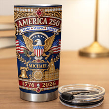 Load image into Gallery viewer, Personalized 20oz Stainless Steel Tumbler Custom Name Gift for Dad Independence Day