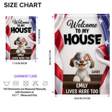 Load image into Gallery viewer, Personalized Family Welcome Garden Flag Custom Dog Design