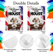 Load image into Gallery viewer, Personalized Family Welcome Garden Flag Custom Dog Design