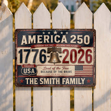 Load image into Gallery viewer, Personalized Metal Sign Custom Name Gift for 4th of July