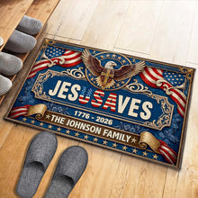 Load image into Gallery viewer, Personalized Jesus Saves Doormat Custom Family Name Gift