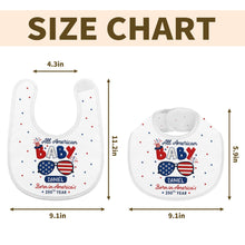 Load image into Gallery viewer, Personalized Cotton Baby Bib Custom Name Gift for July 4th