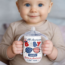 Load image into Gallery viewer, Personalized 10 oz Stainless Steel Sippy Cup for Kids - 4th of July Custom Name Gift
