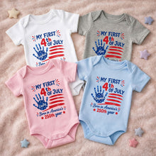 Load image into Gallery viewer, Personalized 4th of July Baby Onesie Custom Name Outfit for Family
