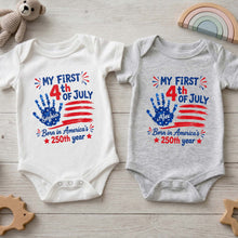 Load image into Gallery viewer, Personalized 4th of July Baby Onesie Custom Name Outfit for Family