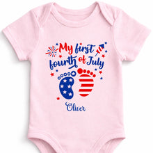 Load image into Gallery viewer, Personalized Baby Onesie Custom Name 4th of July Gift