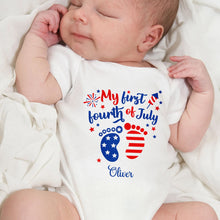 Load image into Gallery viewer, Personalized Baby Onesie Custom Name 4th of July Gift