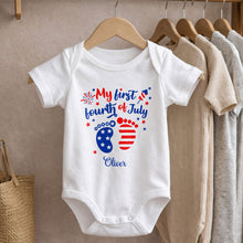 Load image into Gallery viewer, Personalized Baby Onesie Custom Name 4th of July Gift