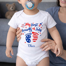 Load image into Gallery viewer, Personalized Baby Onesie Custom Name 4th of July Gift