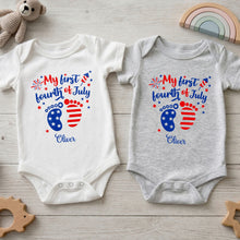 Load image into Gallery viewer, Personalized Baby Onesie Custom Name 4th of July Gift