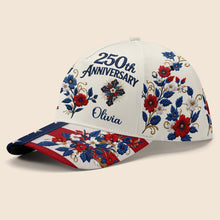 Load image into Gallery viewer, Personalized Classic Cap American Flag Custom Name Gift