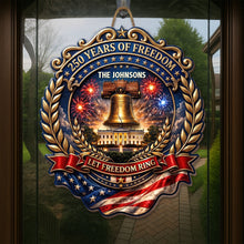 Load image into Gallery viewer, Personalized Liberty Bell Wood Sign Custom Family Name Gift