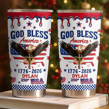 Load image into Gallery viewer, Personalized 20oz Stainless Steel Tumbler Custom Eagle USA Gift for Dad